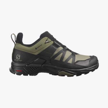 Salomon X ULTRA 4 WIDE GORE-TEX Panske Turistické Topánky - Čierne/Olivovo Zelená (SK 7-TQF)